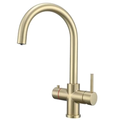 Yamataro 4in1 Boiling Water Tap Boiling/Filtred/Hot/Cold Instant Hot Water Tap for Kitchen Brass Brushed Gold (Boiler and Filter Not Included)