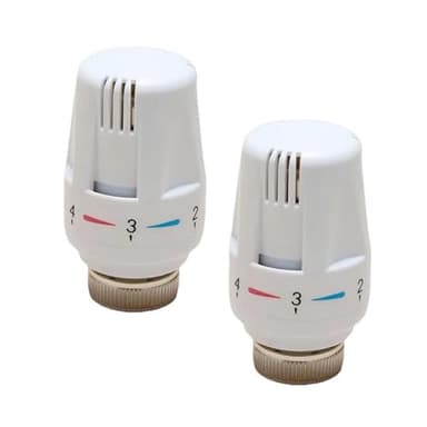 2 PCS Thermostatic Radiator Valve Head, Radiator Thermostat Replacement Head Heating System Temperature Control, Universal TRV Valves Head Thermostat for Home Bedroom Office(White)