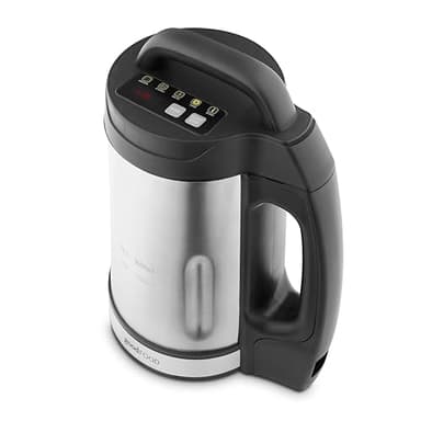Good Food in partnership with Tower GF12069 Soup Maker with Sauté Function, LED Control Panel, Stainless Steel Jug, 5 Functions, Stainless Steel Blade, 1.6L, Black & Stainless Steel