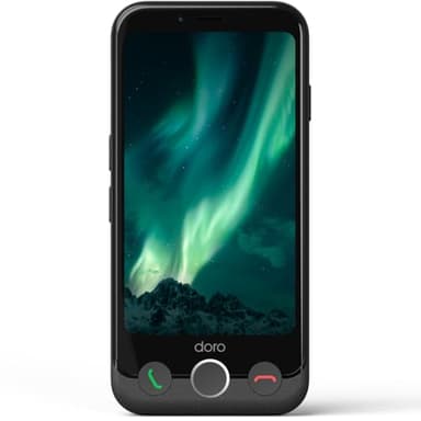 Doro - Aurora A10 Mobile Phone – Senior Smartphone – Easy to Use – Assistance Button with GPS Location – Hearing Aid Compatible – USB Cable Included – Graphite
