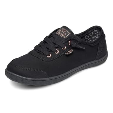 Skechers Women's Bobs B Cute Sneaker, Black Canvas/Trim, 4 UK