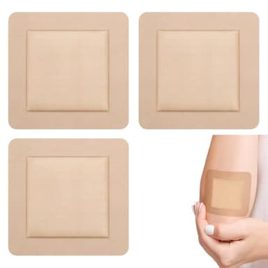 3 Pcs Silicone Foam Dressing, 12.5x12.5cm Foam Dressing for Wounds Highly Absorbent & Waterproof, Adhesive Dressings, Sterile Waterproof Dressings for Wounds, Abrasions, Home First Aid Kit Essential