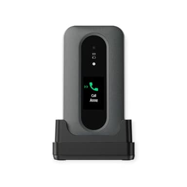 Doro - Leva L30 - Senior Mobile Phone - Unlocked 4G Flip Phone - External Screen - HD Sound - Camera - Assistance Button with GPS - Charging Dock Included - Black/White