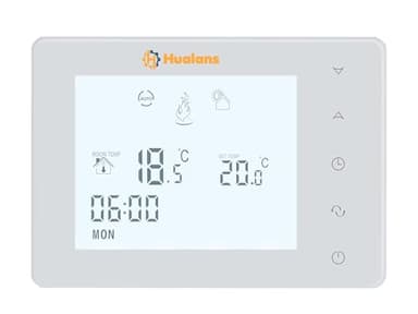 Wall Mounted Battery Thermostat for Gas Boiler - Digital, Programmable, 2 Wires (NO WIFI) (Batteries Not Included)