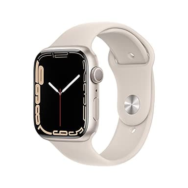 Apple Watch Series 7 (GPS, 45MM) Starlight Aluminium Case with Starlight Sport Band (Renewed)