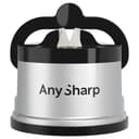 AnySharp Knife Sharpener, Hands-Free Safety, PowerGrip Suction, Safely Sharpens All Kitchen Knives, Ideal for Hardened Steel & Serrated, World's Best, Compact, One Size, Silver
