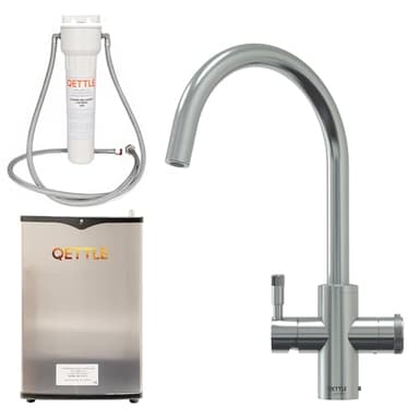 QETTLE Signature Modern 4-in-1 Instant Boiling Water Tap | True Boiling, Filtered Cold, Mains Hot & Cold (Stainless Steel, 7 Litre Boiler)