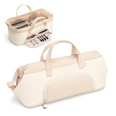 Lotour Travel Bag Case for Shark Flexstyle Styler/Dyson Airwrap, Hair Dryer Carrying Case, Portable Storage Bag for Hair Tools, with External Pocket, Waterproof (White)