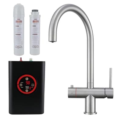 Yamataro 3in1 Boiling Water Tap Instant Hot Water Tap Hot Cold Filtered Boiling Water Kitchen Faucet Stainless Steel (with Boiler and Filter)