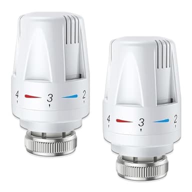 2 PCS Thermostatic Radiator Valve Head, Standard M30x1.5 DN25 Electric Regulating Valves Universal, Thermostatic Radiator Valve Heating System Temperature Control Heads for Home Office