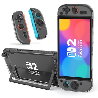 Clear Case for Nintendo Switch 2 (2025), TPU Protective Case with Detachable JoyCon Protection for Nintendo Switch 2 Console, Transparent Slim Cover Shockproof Switch 2 Accessories Gift