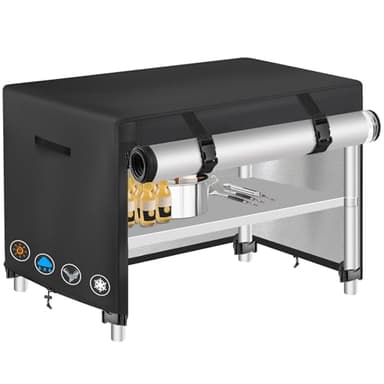 Outdoor Prep Table Cover with Split Zipper 52 inch for Keter Unity XL Portable Outdoor Table- Waterproof Stainless Steel Metal Table Cover - 55" L x 24" W x 32" H