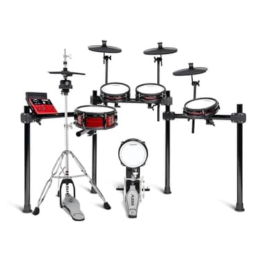 Alesis Nitro Ultimate and Gibraltar Hi-Hat Stand - Electric Drum Kit with Dual Zone Mesh Pads, Movable Hi-Hat, 640 Authentic BFD Sounds and 52 Kits, Bluetooth, Drumeo, USB MIDI, Double Kick Compatible
