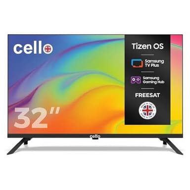 Cello C3225TZ Frameless 32 inch HD Ready Smart TV Powered by Tizen Operating System Cloud Gaming without Console - Bluetooth, HDMI, USB & Wi-Fi Connectivity Made in UK