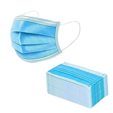 ONE BEST DEAL 100 x Disposable Face Masks | 3-Layer Breathable Face Mask with Extra Strong Elastic Ear loops | Flexible & Comfortable | Face Mask for Men & Women (Blue)