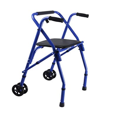 Walker,Lightweight Foldable Bariatric Walker with 2 Wheels,Rolling Rollator with Padded Seat,Walking Zimmer Frame - Adjustable Height - Mobility Aid Crutch for Elderly Disabled It's so kind of you