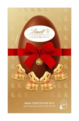 Lindt Gold Bunny Egg Milk Chocolate Easter Bunny 250g – Iconic Foil Wrapped Bunny Made from Premium Swiss Chocolate – Easter Chocolate for Sharing – Easter, gift