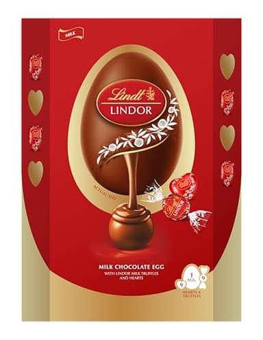 Lindt Lindor Heart Shaped Chocolate Easter Egg 400g – Chocolate Truffles with a Smooth Melting Filling – Special Easter Chocolate – Easter, gift