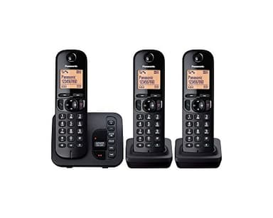 Panasonic Kx-Tgc223Eb Dect Cordless Phone With Answering Machine, Black