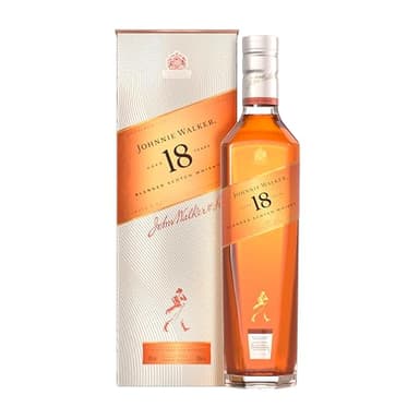 Johnnie Walker Aged 18 Years | 40% vol | 70cl | Blended Scotch Whisky | Notes of Spice | Sweet Fruit & Cream | Perfect for Gifting | with Gift Box