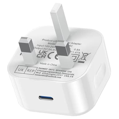 iPad Plug USB C,25W New Apple iPad Charger Plug Fast Charge UK for i Pad Pro 12.9 11 13 inch 4th 5th 6th M4 2024 Generation/Air 10.9 11 13 inch 5th Gen M2 M3/Mini 6 A17 Pro/Pad 10th 2022 A16 11th 2025
