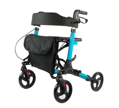 Lightweight Rollator Folding Mobility Walker with Bag & Seat Zimmer Frame - 9201B