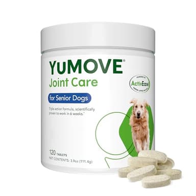 YuMOVE Senior Dog Joint Supplement, Essential Hip & Joint Support for Older Dogs with Glucosamine, Chondroitin, Green Lipped Mussel, Aged 8+, 120 Tablets, Packaging May Vary