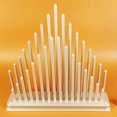 Proyatech Silver Candle Bridge Tower Christmas Decoration, Battery Operated with Timer, 17 Warm White LED Window Light