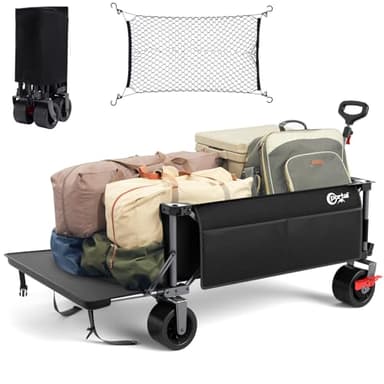 Portal Widened Folding Festival Trolley XXL With Brakes - Heavy Duty 600L Camping Cart, Beach Wagon, Collapsible Garden Cart for Picnic - 180KG Capacity