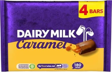 Cadbary Dairy Milk Caramel Chocolate 4 Bar Multipack 148g