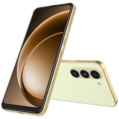 HeyxFome Mobile Phones - Android 14 Smartphone, 6.6" HD+ Large Display, 13MP Camera, Octa Core Android Phones, 6(3+3) GB+32GB/256GB, 4G Dual SIM Free Mobile Phone, Face ID/GPS, Cheap, UK (Light Gold)