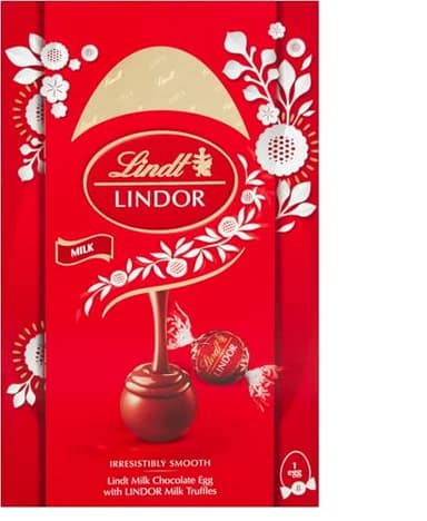Large Easter Egg Range - Premium gift for Easter 2026 (Lindt Lindor Milk Chocolate Egg with Milk Truffles 260g)