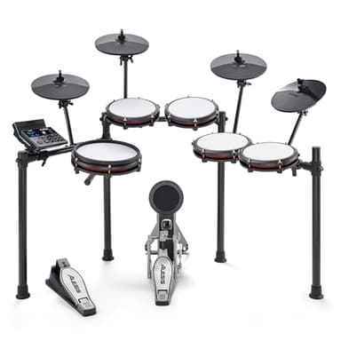 Alesis Nitro Max Kit 10 Piece Electric Drum Kit with Quiet Mesh Pads, 10" Dual Zone Snare, Bluetooth, 440+ Sounds, Drumeo, USB MIDI, Kick Pedal