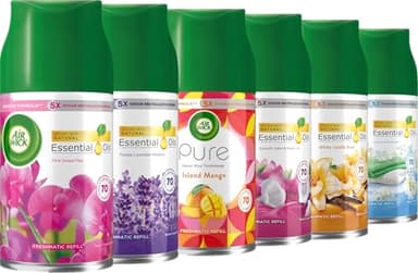 Air Wick Automatic Air Freshener Freshmatic Spray Refills: Crisp Linen & Lilac, Island Mango, Pink Sweet Pea, Purple Lavender Meadow, Satin & Moon Lily, White Vanilla Bean - Mixed fragerence 6 x 250ml