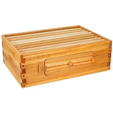 BeeCastle 8 Frame Medium Bee Hive Box, Langstroth Beehive Box Beeswaxed Coated Complete Medium Honey Bee Hive Bee Box with Beehive Frames and Beeswaxed Foundations (Unassembled)