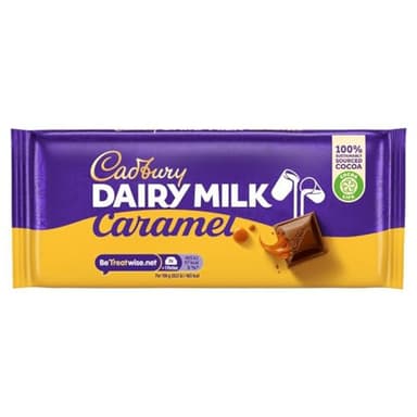Cadbury Dairy Milk Caramel Chocolate Bar, Creamy Dairy Milk and Golden Caramel, 120g