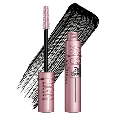 Maybelline New York Lash Sensational Sky High Mascara, Volumising & Lengthening Mascara, Washable Flake-Free Formula Infused with Bamboo Extract & Fibres, 7.2 ml, Shade: 01, Very Black