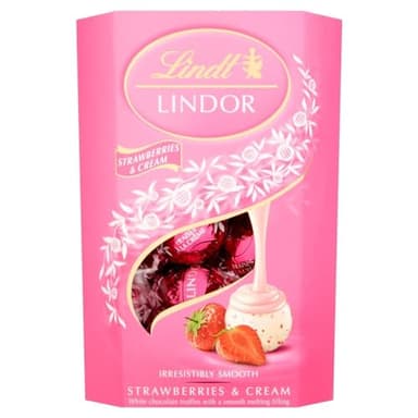Lindt LINDOR Strawberries & Cream Chocolate Truffles Box 200g