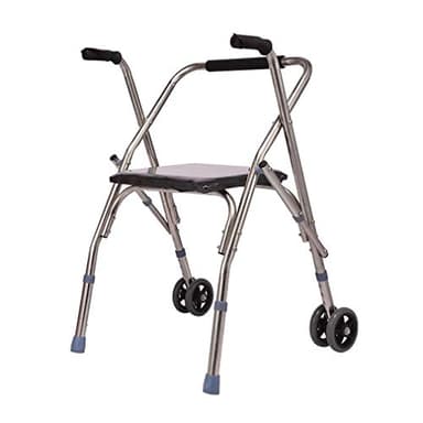 Walker,Lightweight Foldable Bariatric Walker with 2 Wheels,Rolling Rollator with Padded Seat,Walking Zimmer Frame - Adjustable Height - Mobility Aid Crutch for Elderly Disabled It's so kind of you