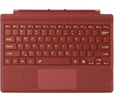 Type Cover for Microsoft Surface Pro 7+, 7, 6, 5, 4, 3 - Portable Slim Wireless Keyboard With Touchpad, Backlit (Poppy Red)