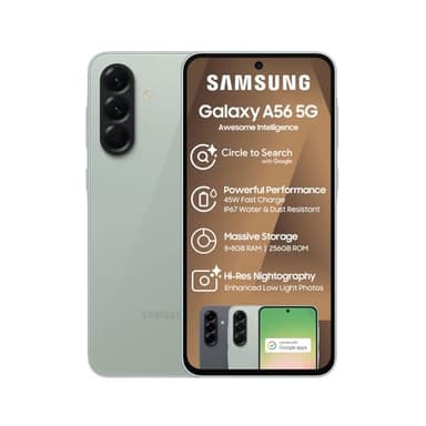 SAMSUNG Galaxy A56 5G Ai (for Tmobile Mint Tello & Global) (256GB + 12GB) Version Latina Unlocked SM-A566E/DS 6.6" 120Hz 50MP Triple (Awesome Olive SM-A566EZGDTPA)