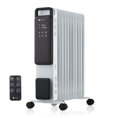 PureMate 2500W 11 Fin Oil Filled Radiator – Portable Electric Heater with Digital Screen, Touch Control, Eco Mode, Adjustable Thermostat, 3 Heat Modes, 24Hr Timer & Safety Protection