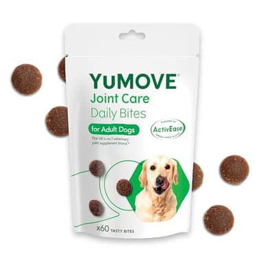 YuMOVE Joint Supplement for Dogs, Daily Bites for Joint Care, Essential Dog Hip and Joint Support for Stiff Adult Dogs with Glucosamine, Chondroitin, Green Lipped Mussel, 60 Tablets