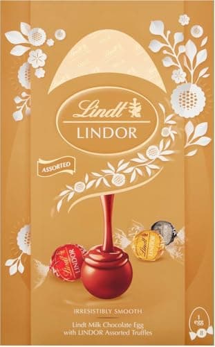 Large Easter Chocolate Eggs Variety For Easter Best gift for Friends & Family (Lindt Lindor Milk Chocolate Egg with Assorted Truffles 260g)
