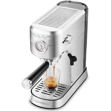 CASABREWS CM5418 Espresso Machine 20 Bar, Barista Espresso Maker with Steam Milk Frother, Stainless Steel Coffee Machine with 1L Removable Water Tank for Cappuccino, Latte, Silver