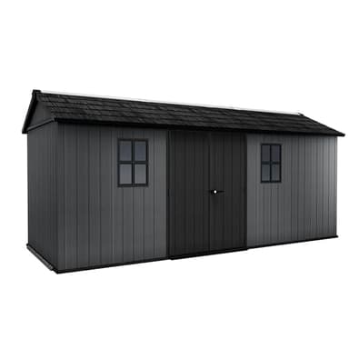 Keter Newton Plus Shed 17x7.5ft – Grey | Modular Outdoor Storage | Evotech Wood-Effect Resin | Customisable Layout | 20mm Thick Walls | Rust, Rot & Peel Resistant | Weatherproof & Maintenance-Free