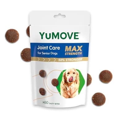 YuMOVE Max Strength Joint Supplement for Senior Dogs, Essential Dog Hip and Joint Aid for Senior Dogs with Glucosamine, Chondroitin, Green Lipped Mussel, Aged 8+, 60 Chews