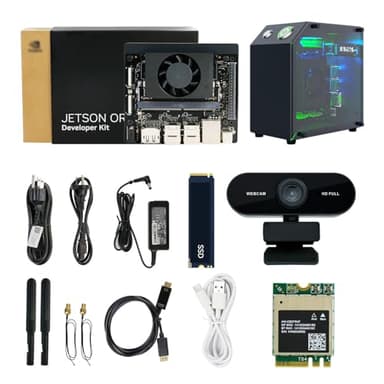 Yahboom NVIDI-A Jetson Orin Nano 8GB Super RAM Board(Official) Development Board Kit with Jetson Case, Camera, 256GB SSD Support Upgrade Jetpack 6.2 (Official Mini PC Kit)