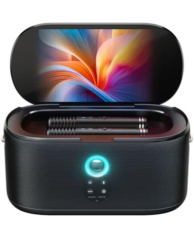Ikarao Shell S1 Karaoke Machine for Adults, with Lyrics Display, 2 Wireless Microphones, 10.1" Screen, 280W, Autotune EQ, Home Karaoke System Set with KaraFun Prime, HDMI for TV