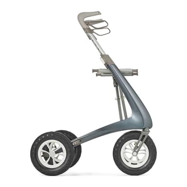 byACRE Carbon Overland | All terrain Carbon rollator | Big pneumatic wheels | Lightweight at only 6,7 kg | Foldable and with seat (Midnight Blue)